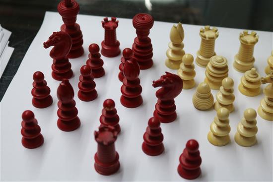 A 19th century ivory chess set